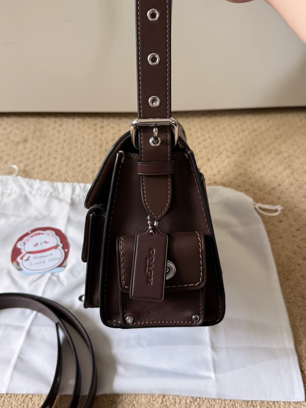Coach Cargo Turnlock Soft Tabby Shoulder Bag Maple - Picture 4 of 9